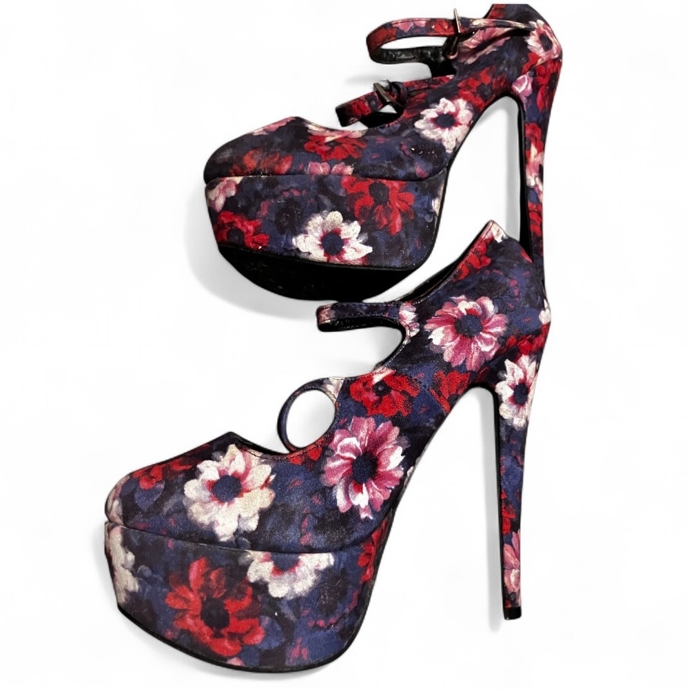 Fun Floral Platform Heels